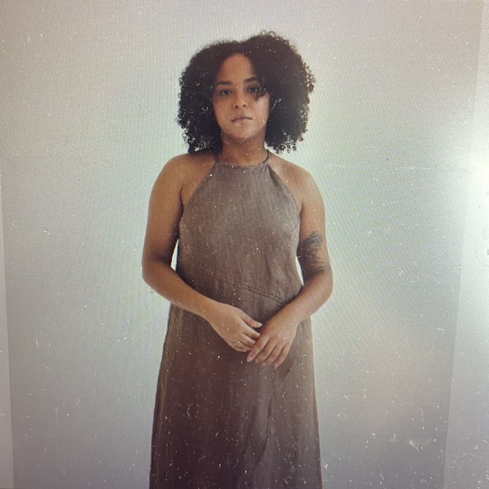Linenfox Mira Cacao Linen Maxi Dress